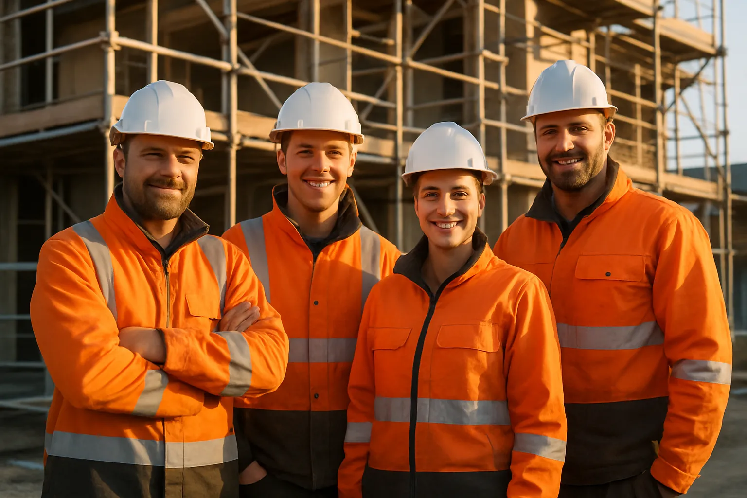 Het team van Workpower op een bouwplaats